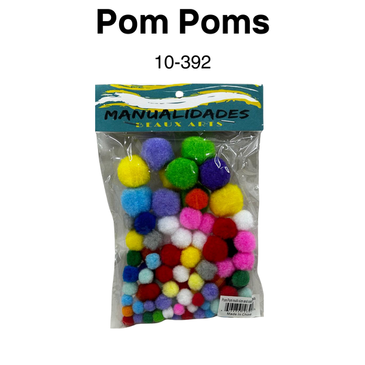 Pom poms Surtido 1cm 30pcs 1.5cm 30pcs 2cm 30pcs 3cm 10pcs