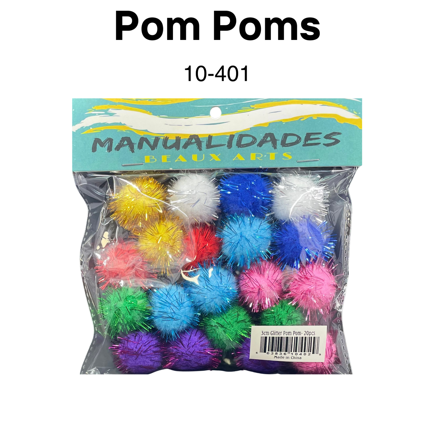 Pompom Glitter 2.5cm 30pcs