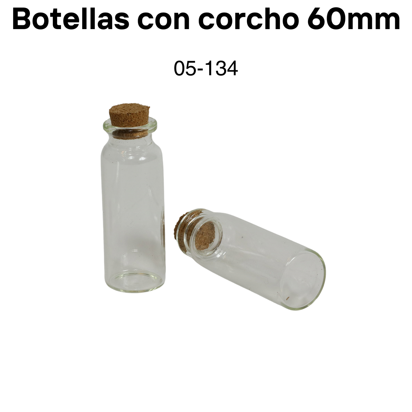 Botellas con corcho 22mm(D) x 60mm(H) x 12.5mm (4pcs)