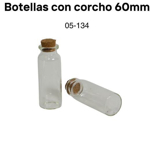 Botellas con corcho 22mm(D) x 60mm(H) x 12.5mm (4pcs)