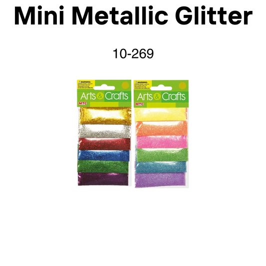 Mini metalic glitter assorted 0.85oz/2gm 6packs