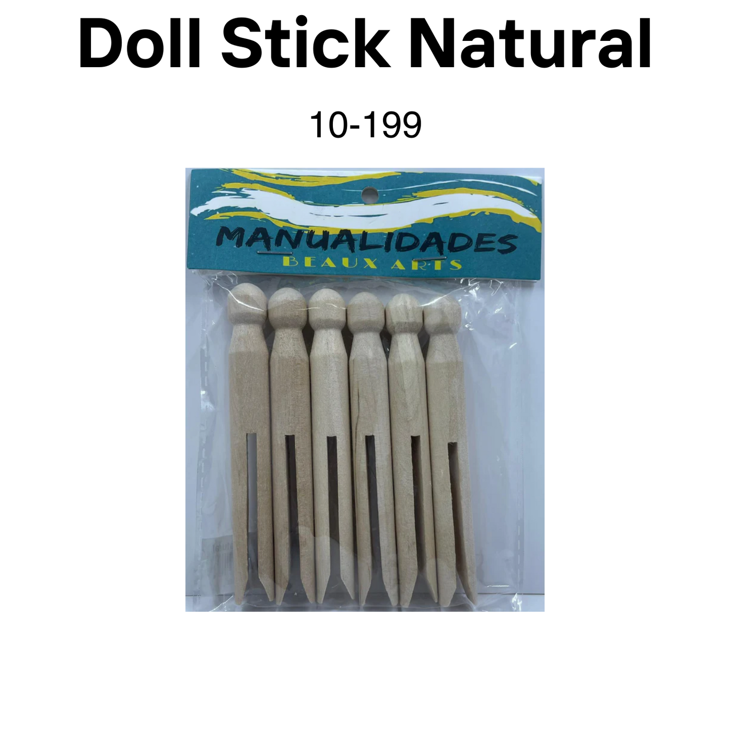 Doll Stick Natural 4 1/8" 6pcs