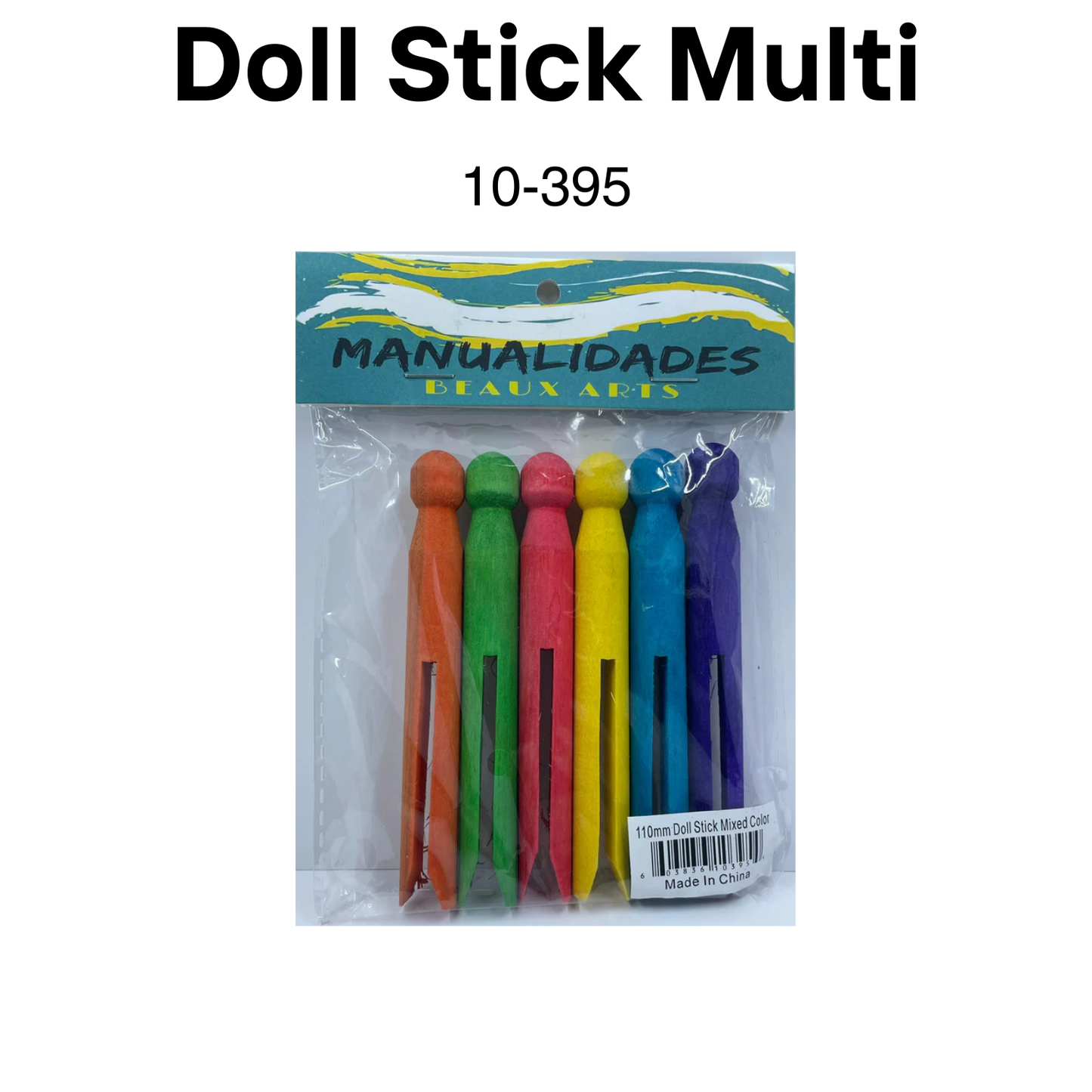 Doll Stick Multi 4 1/8" 6pcs