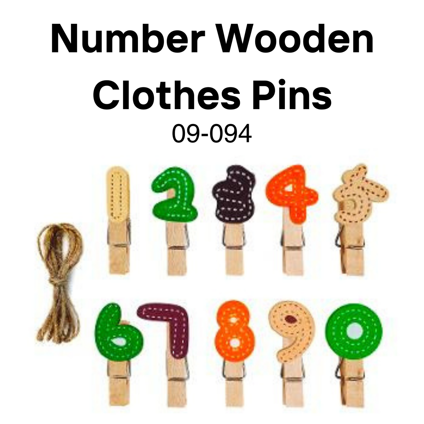 Number Wooden Clothes pins