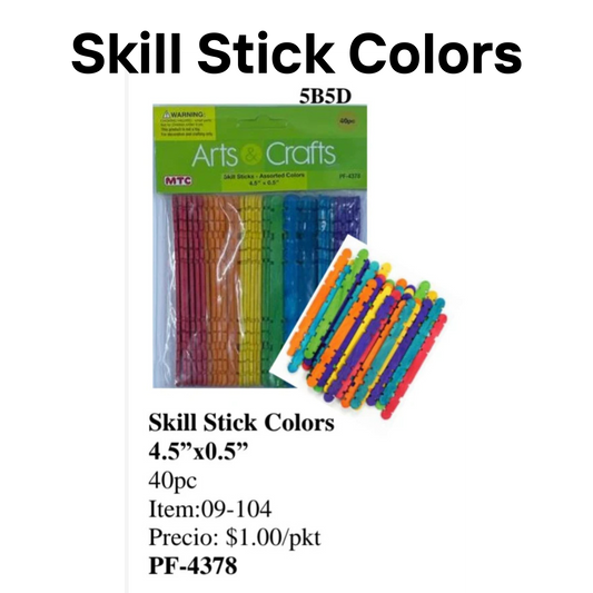 Skill Stick Colors 4.5" X 0.5"