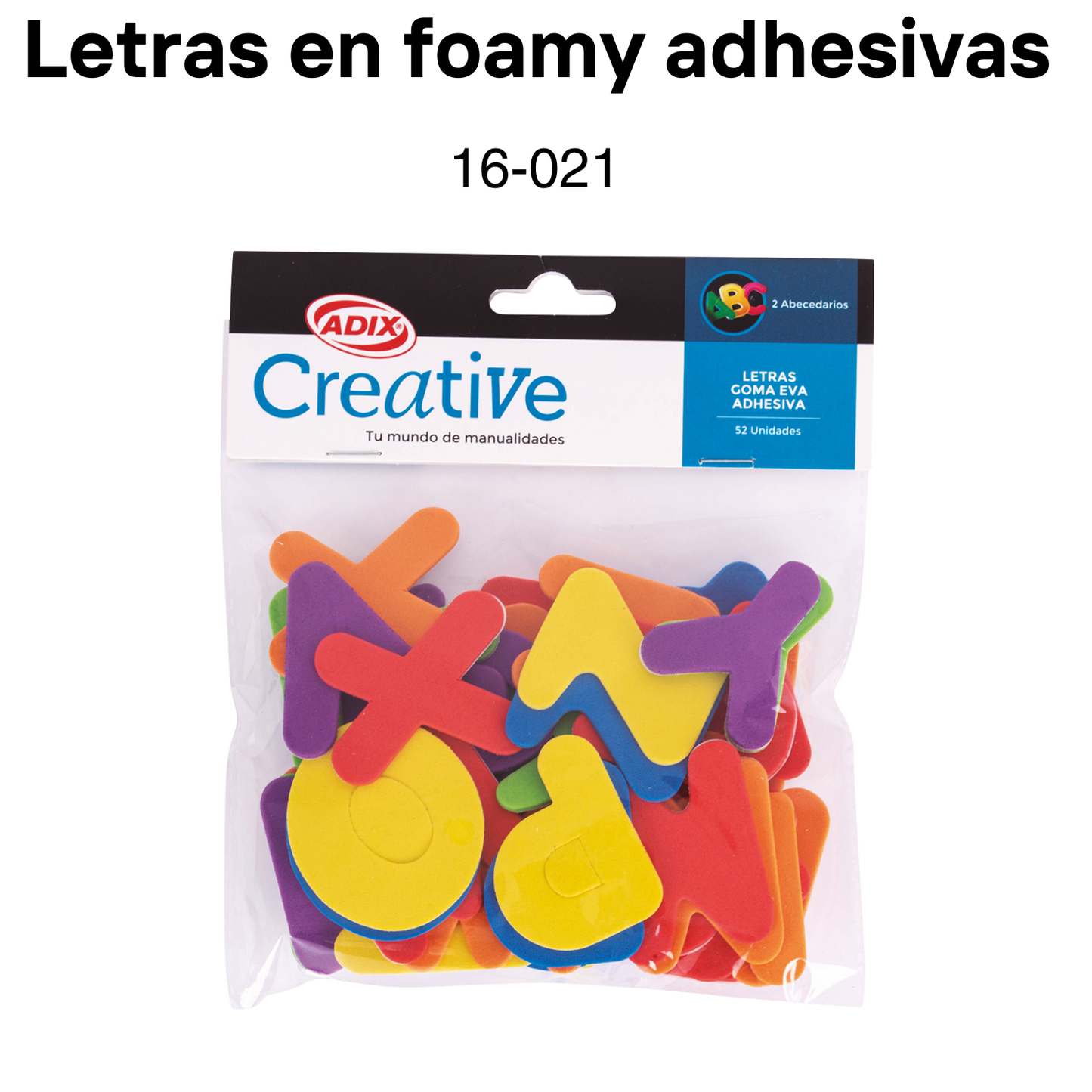 Letras en foamy adhesivas 52pcs/pqt