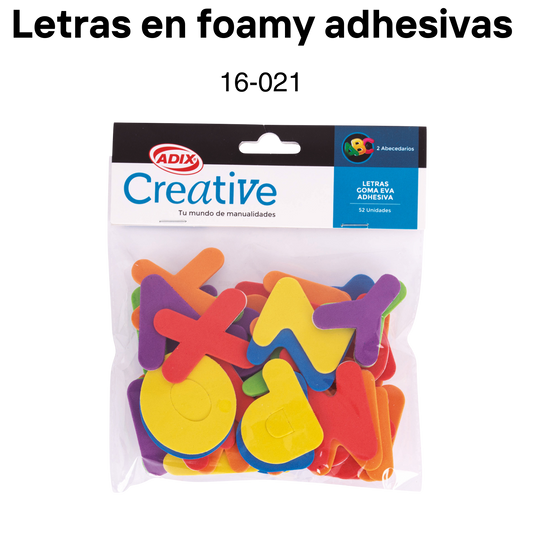 Letras en foamy adhesivas 52pcs/pqt