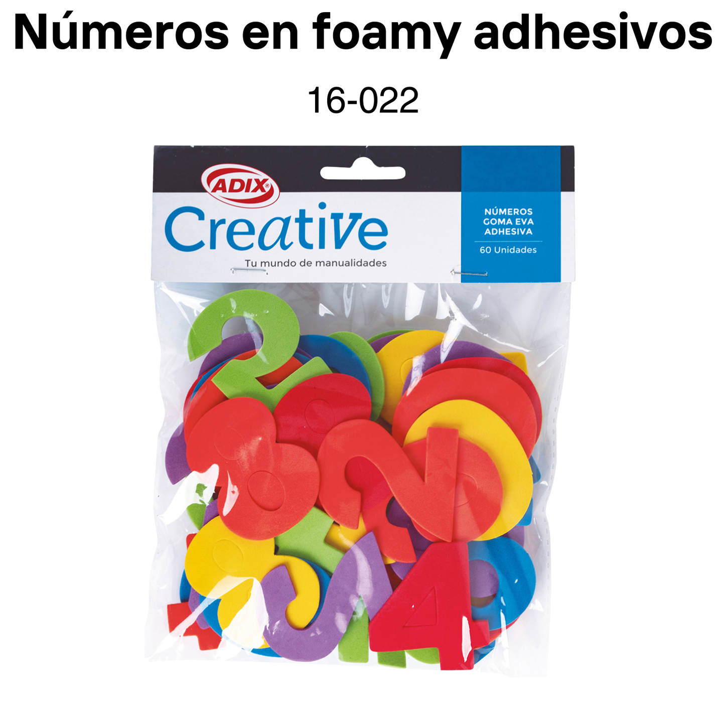 Números en foamy adhesivos 60pcs/pqt