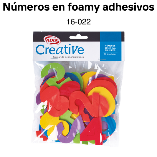 Números en foamy adhesivos 60pcs/pqt