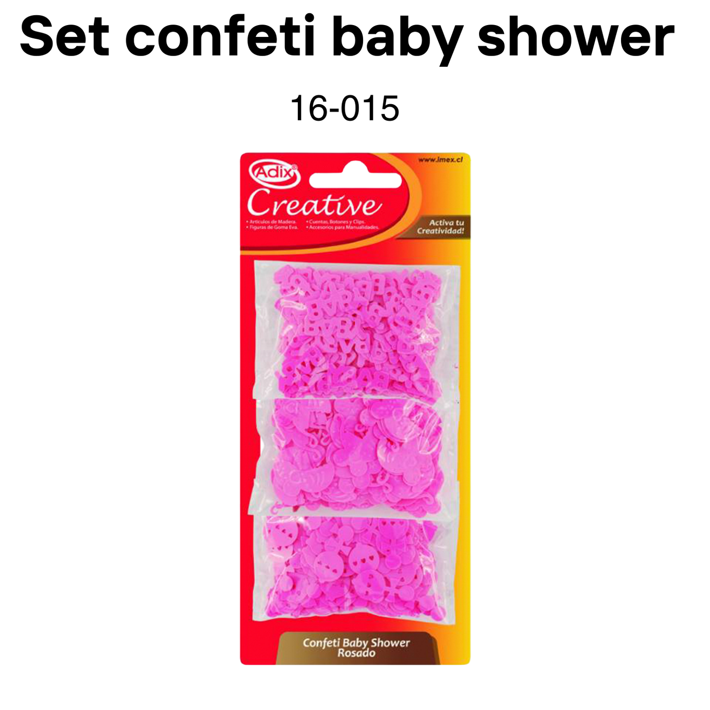 Set confeti baby shower rosa 21g