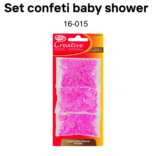 Set confeti baby shower rosa 21g
