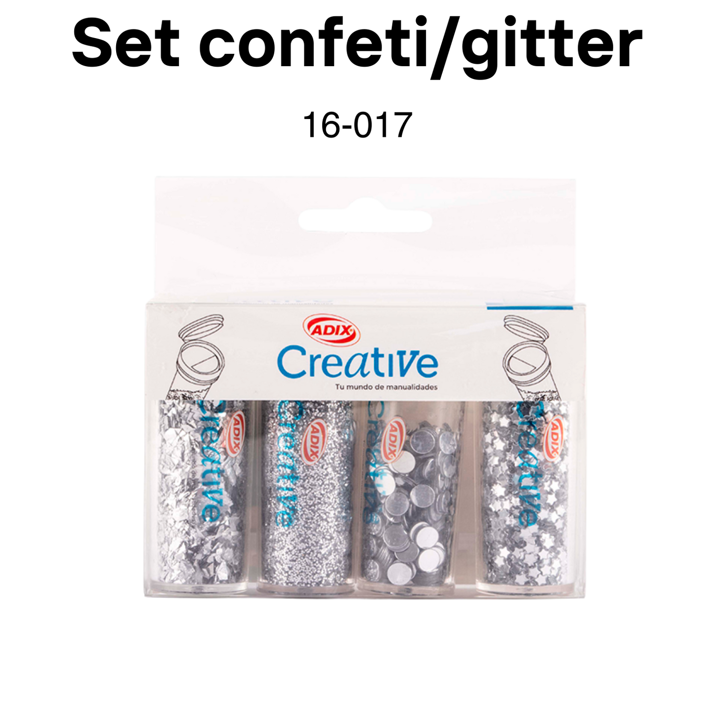 Set confeti/glitter plata