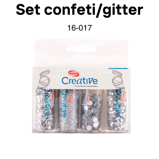 Set confeti/glitter plata