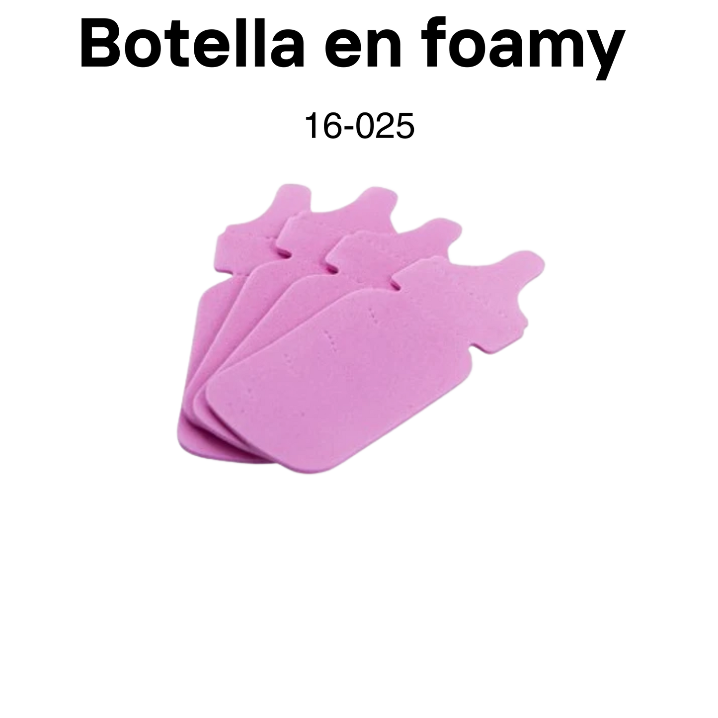 Botella en foamy rosa 12pcs/pqt