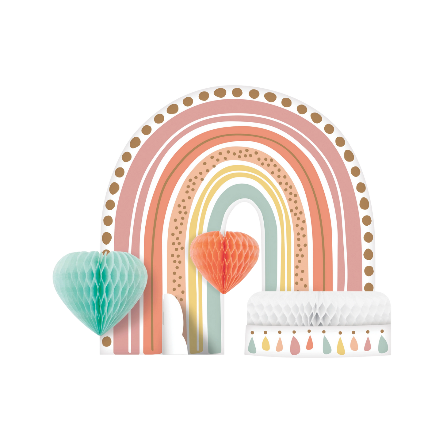 Boho rainbow centerpiece