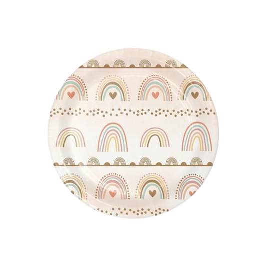 Boho rainbow plato pequeño