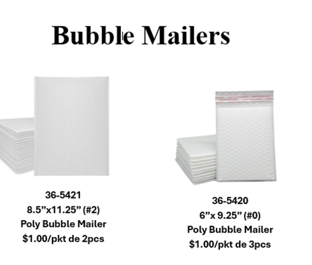 Bubble Mailers precio por unidad
