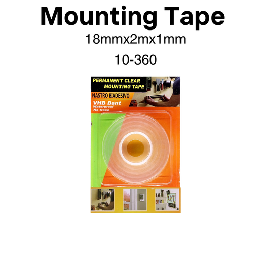 Mounting Tape Clear 18mm x 2m x 1mm