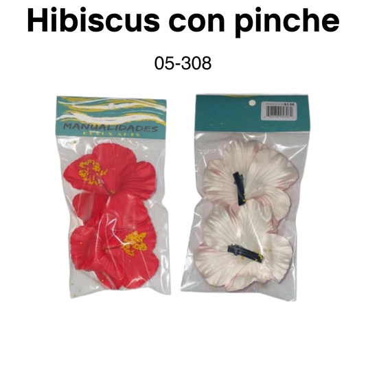 Hibiscus con pinche 2pcs/bag