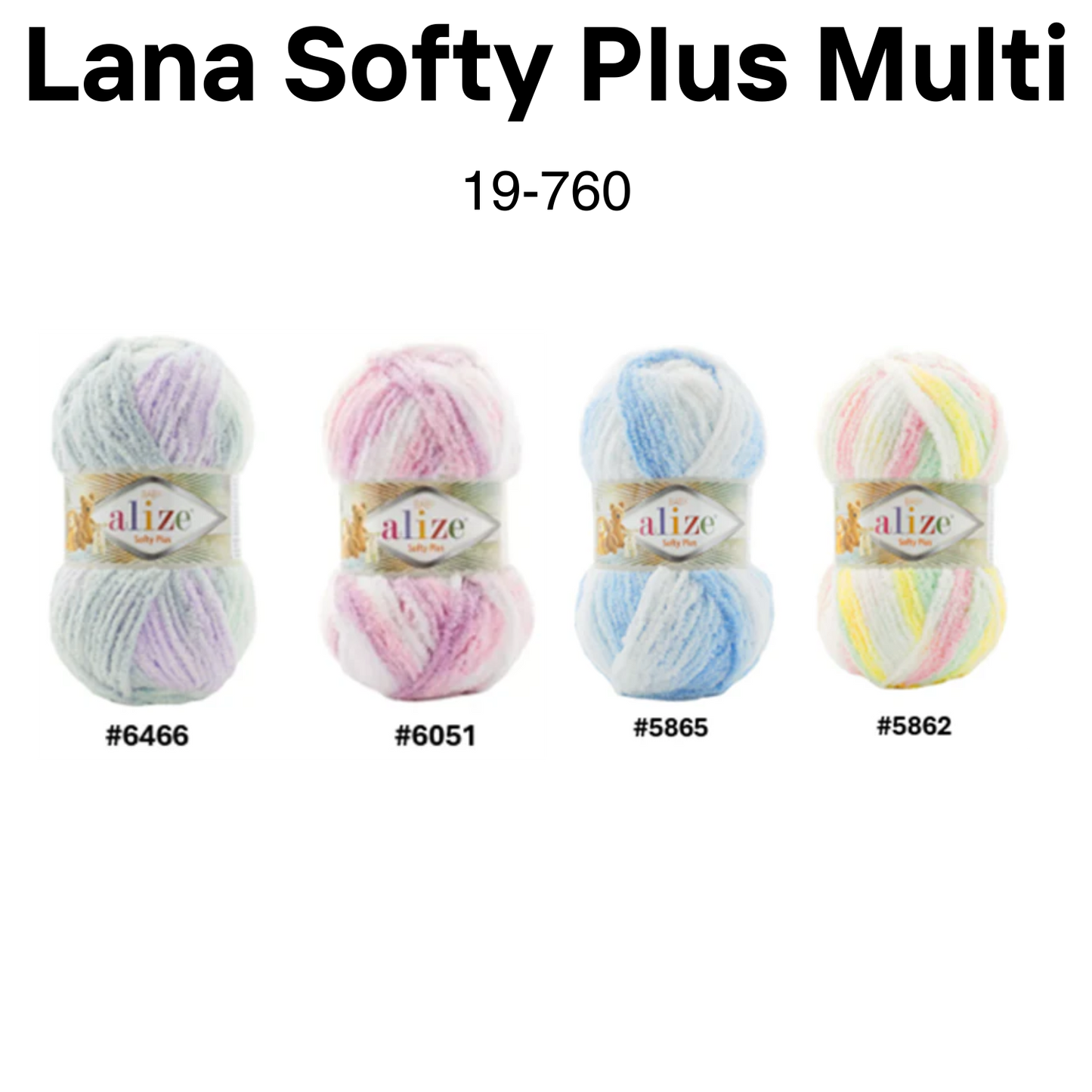 Item:19-760 Lana Softy Plus Multi 100g x 131yds