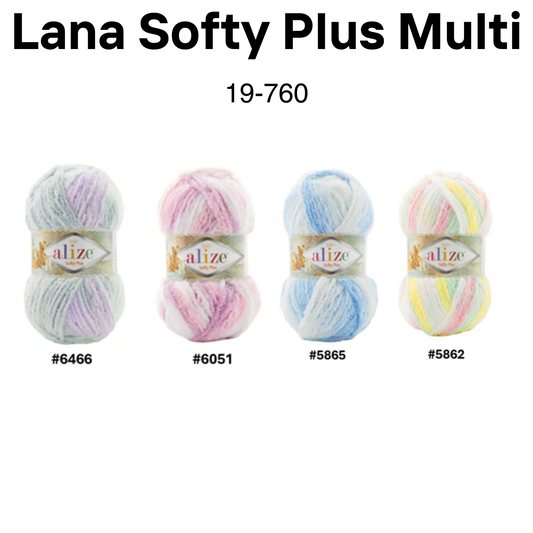 Item:19-760 Lana Softy Plus Multi 100g x 131yds