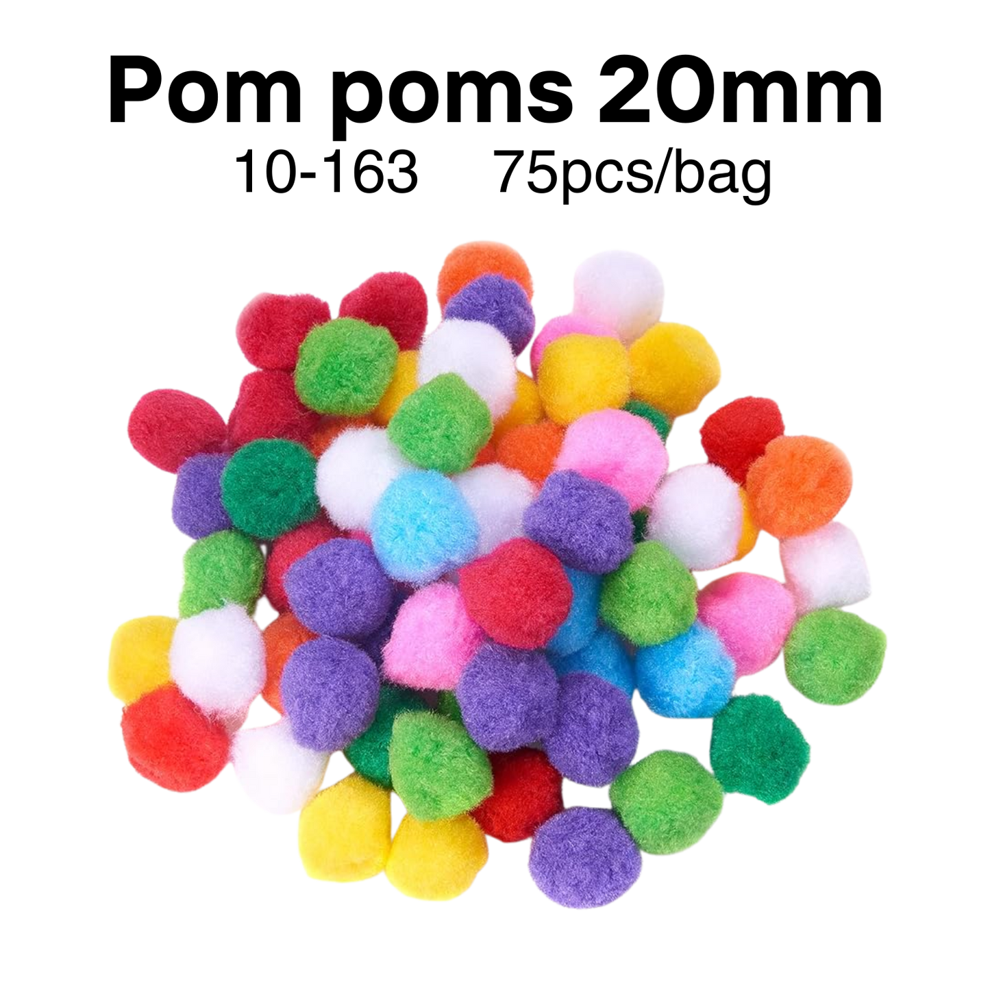 Pom Poms 20mm 75 pcs/bag