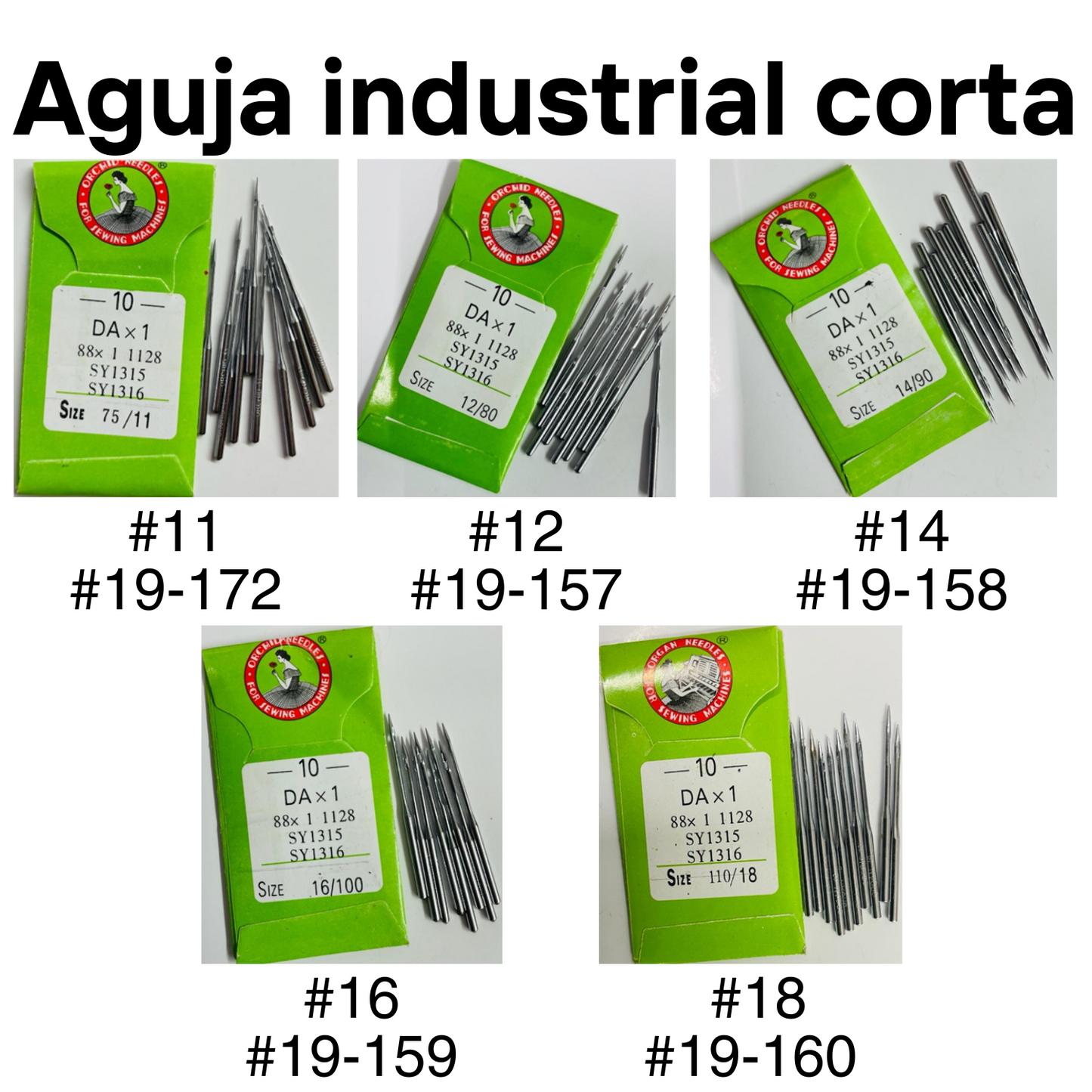 Aguja Industrial Corta