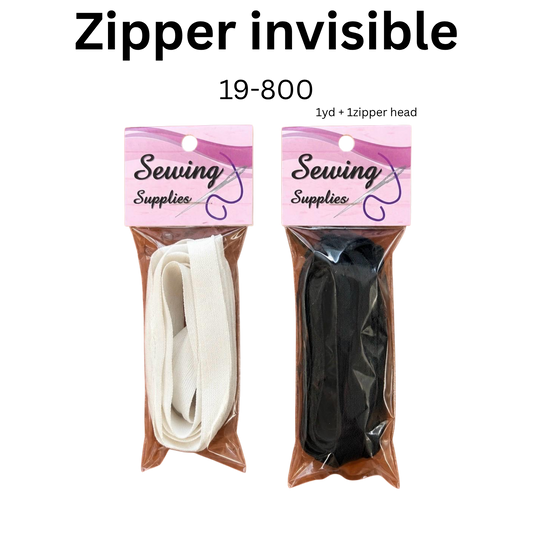 Item:19-800 Zipper invisible 1yd + 1 zipper head