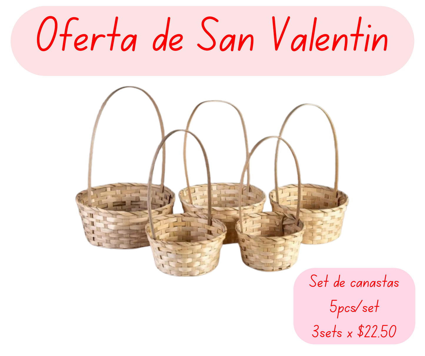 Set de canastas de bamboo 15 piezas