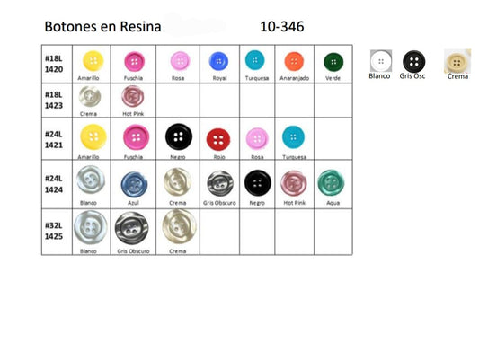 Botones en Resina Item #19-346 precio por unidad